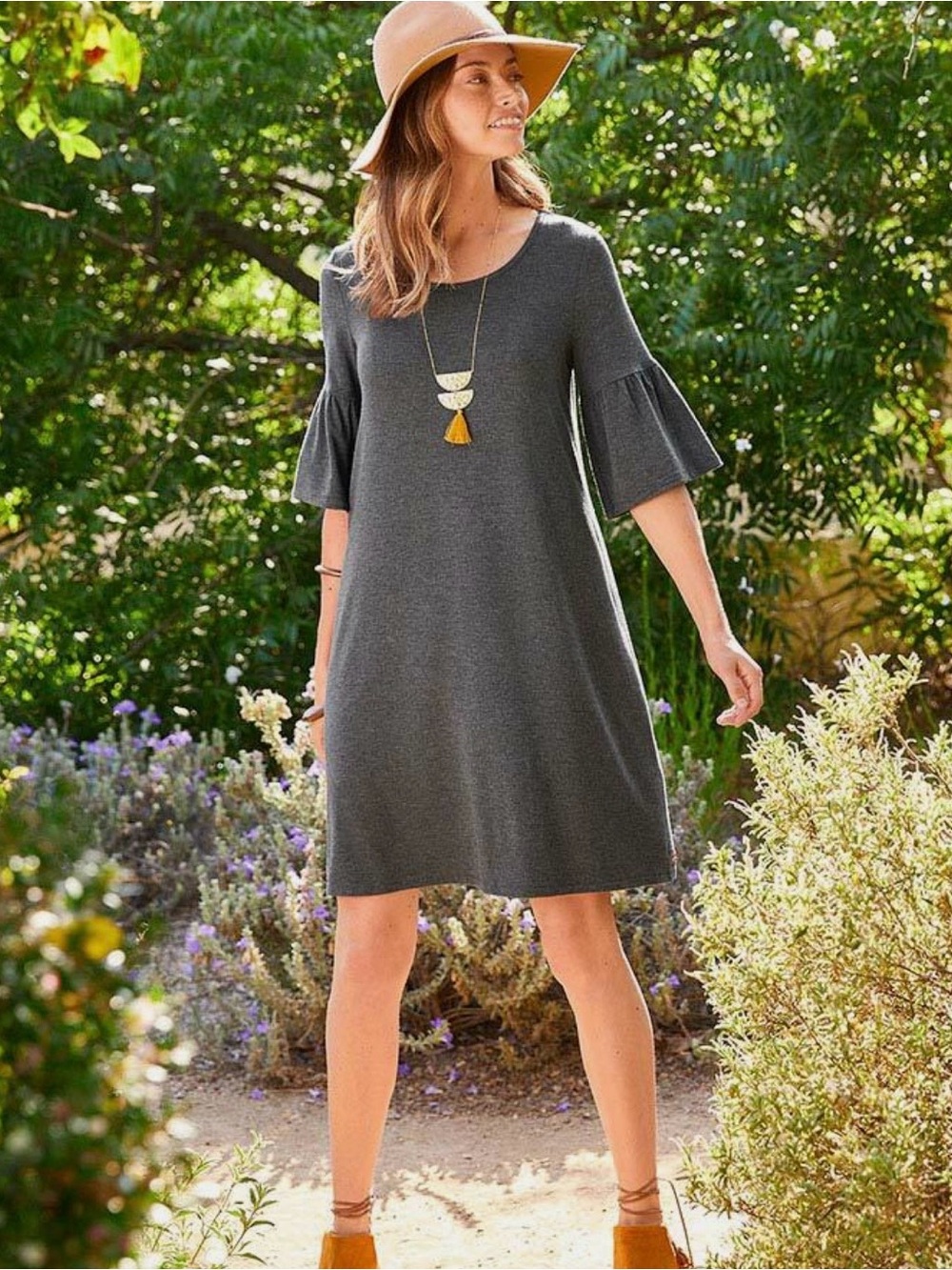 ☀️ $3/15☀️ Matilda Jane Moments With You Live To Teach Dress Solid Grey